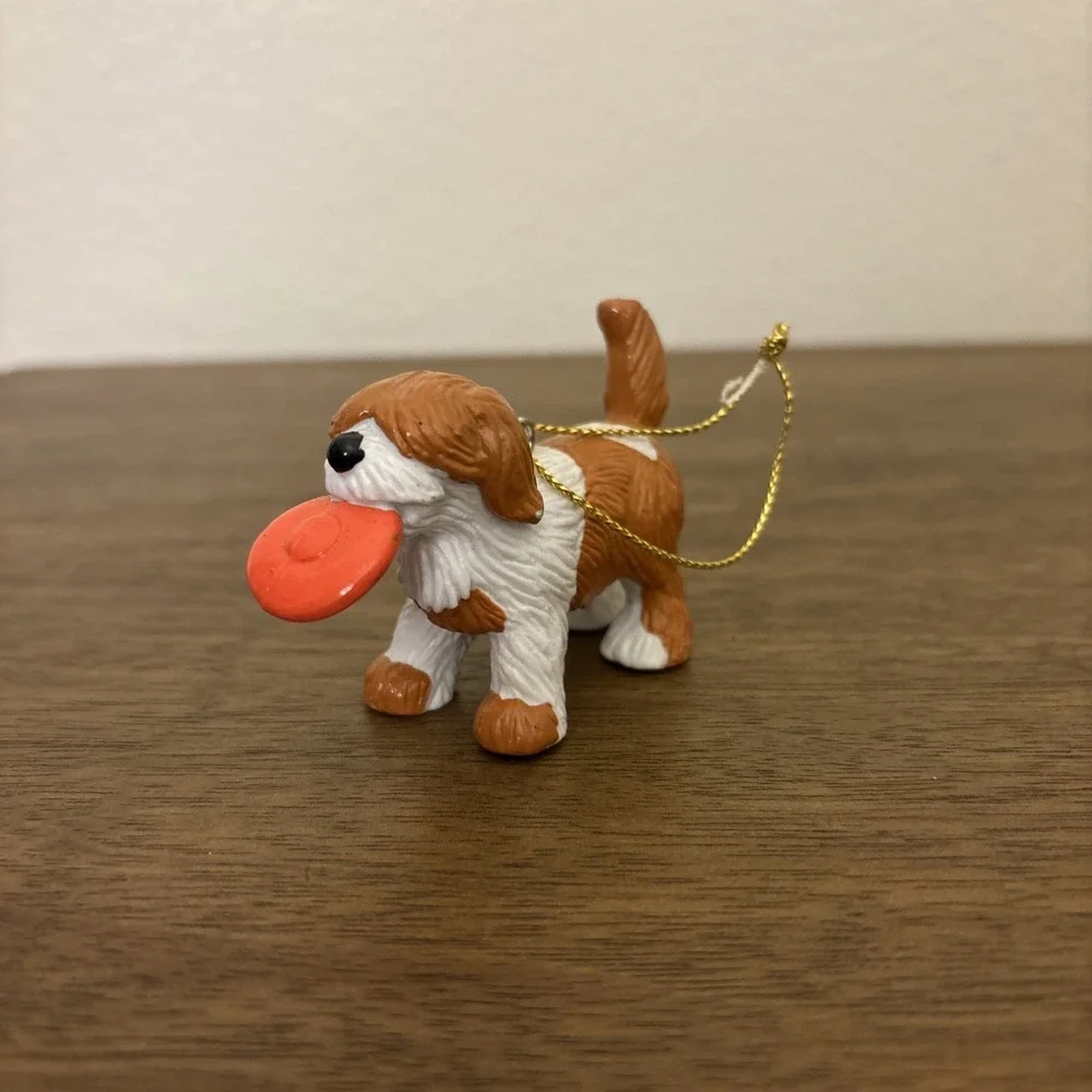 Vtg 80's Muppets Sesame Street Barkley Dog Frisbee 2‎ inch Ornament By Applause